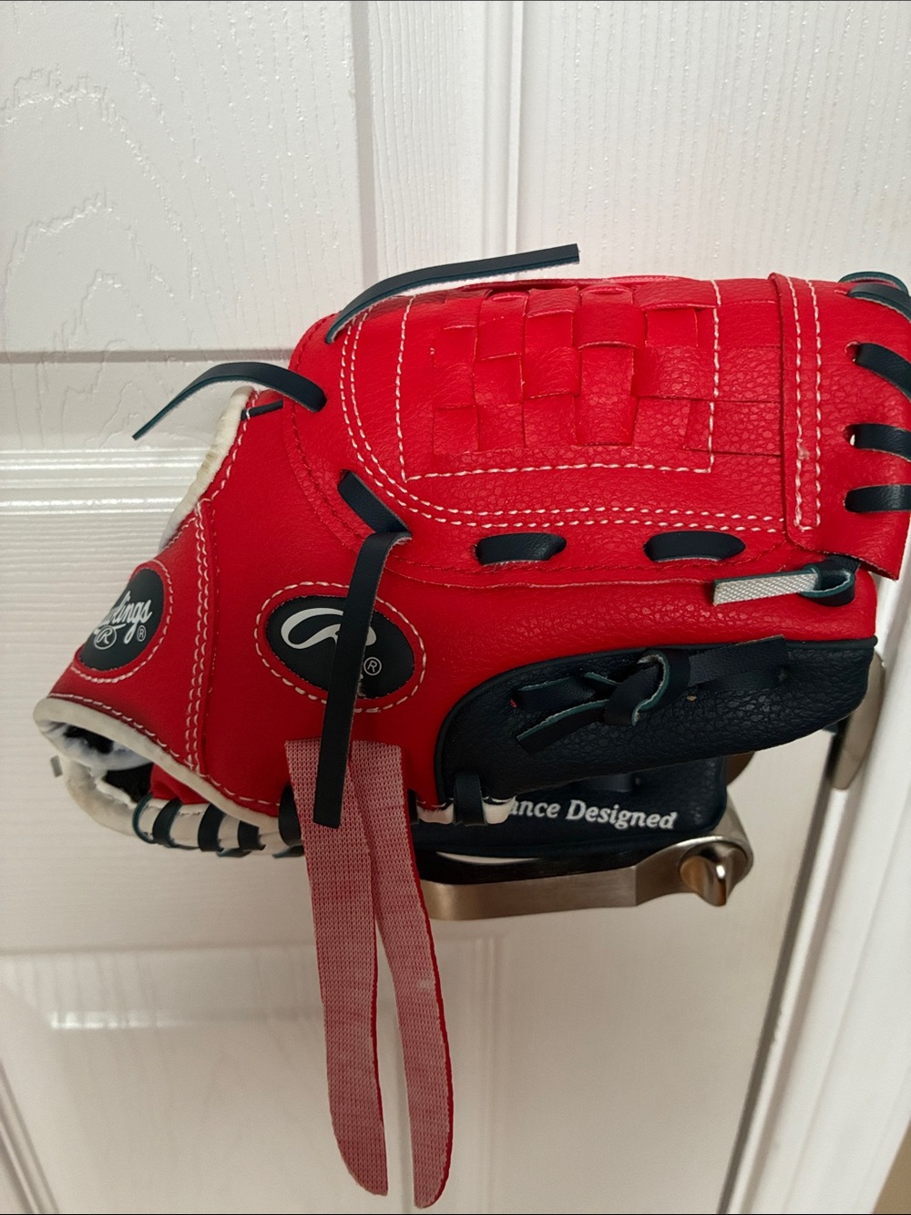 Rawlings Red and Navy youth ball glove